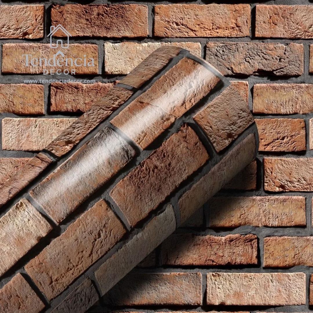 Papel de Parede Autoadesivo Vinílico Tijolinhos Concreto