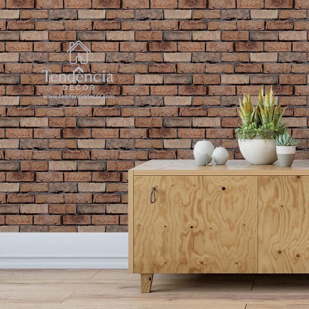 Papel de Parede Autoadesivo Vinílico Tijolinhos Concreto