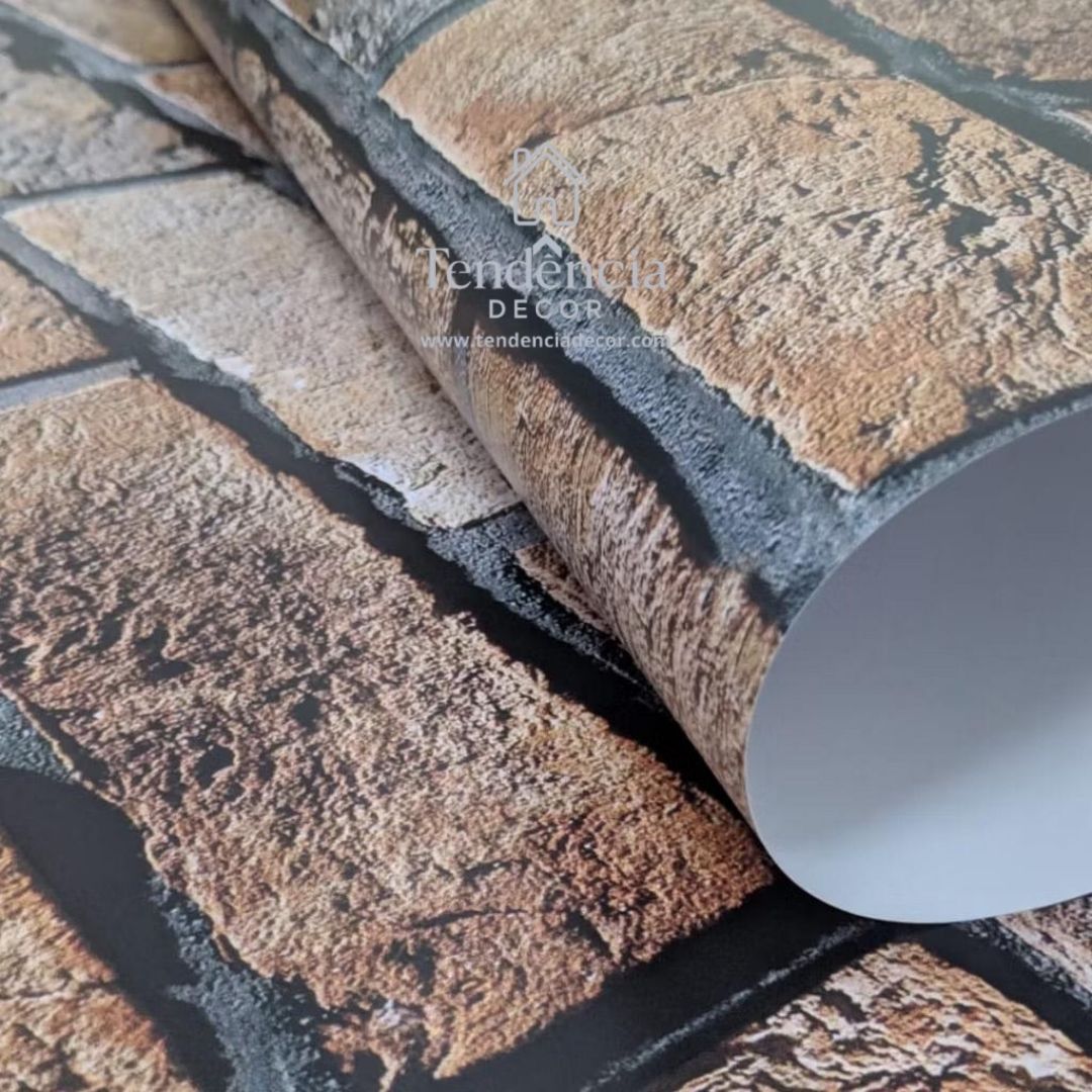 Papel de Parede Autoadesivo Vinílico Tijolinhos Concreto