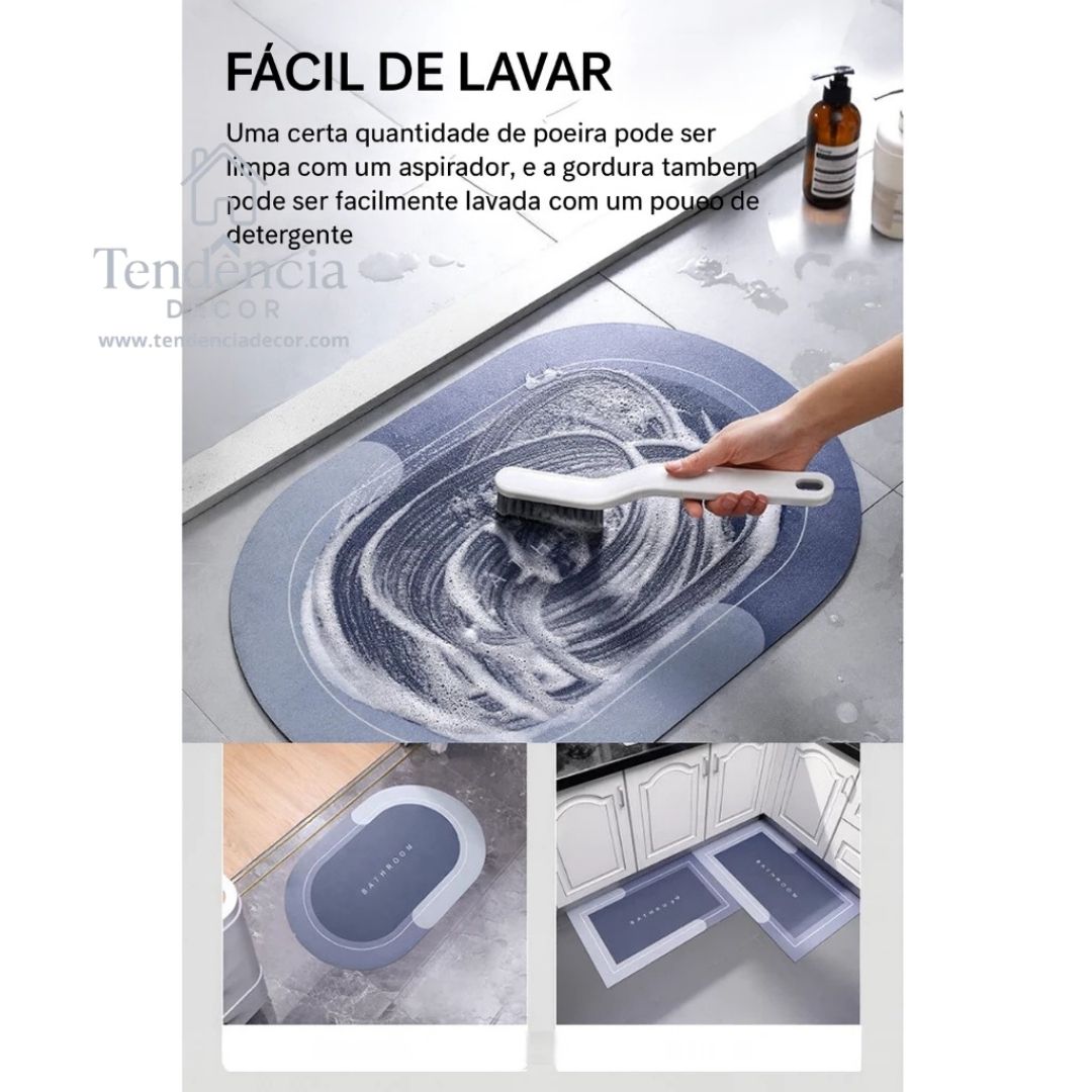 Tapete Retangular Multifuncional Para Banheiro