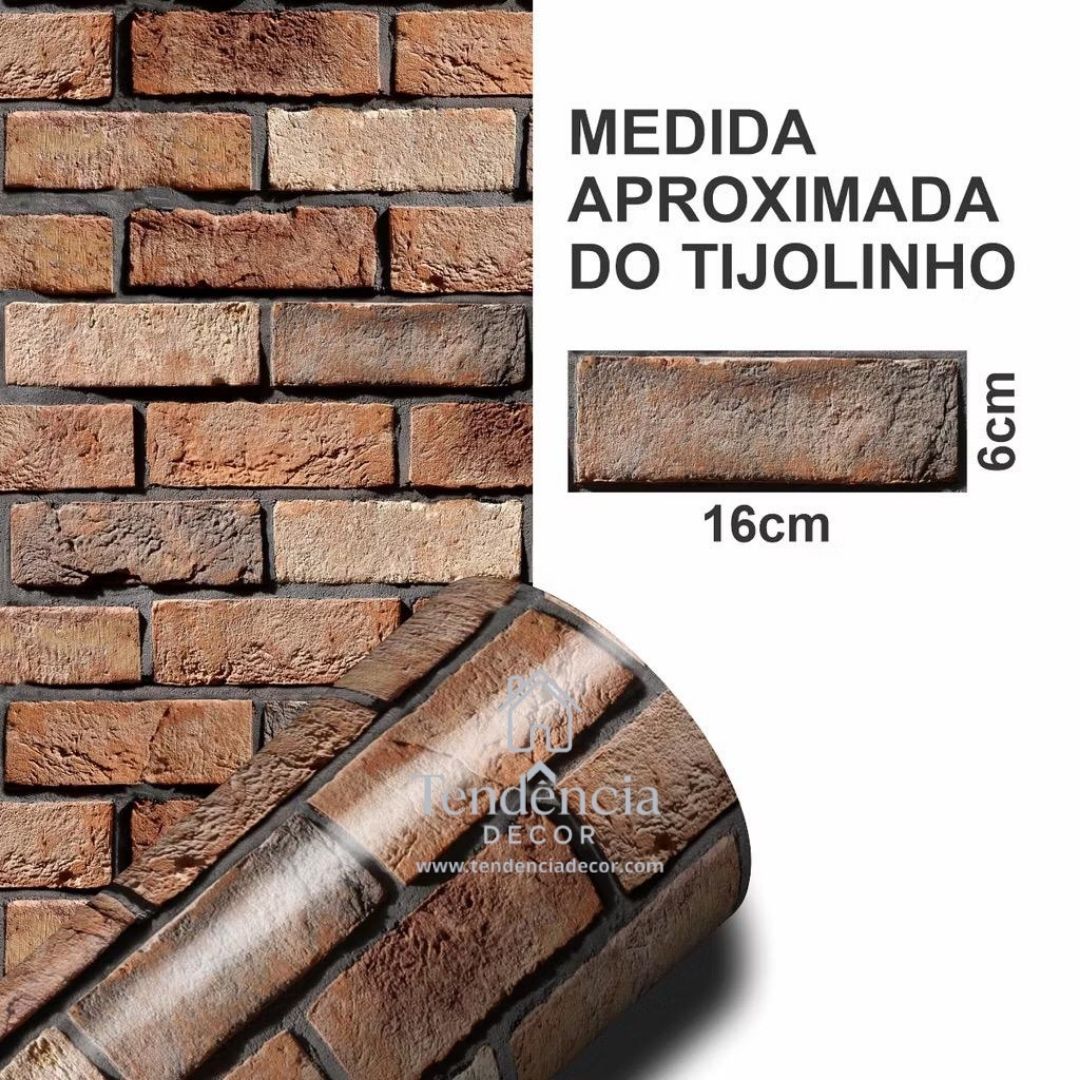Papel de Parede Autoadesivo Vinílico Tijolinhos Concreto