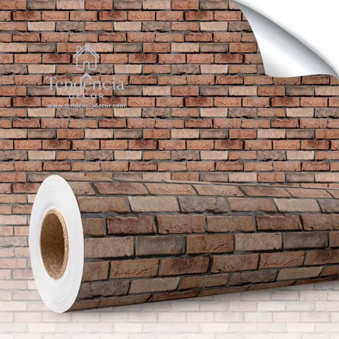Papel de Parede Autoadesivo Vinílico Tijolinhos Concreto