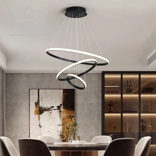 Lustre LED Nórdico Moderno – 3 Cores em 1 para Sala e Cozinha